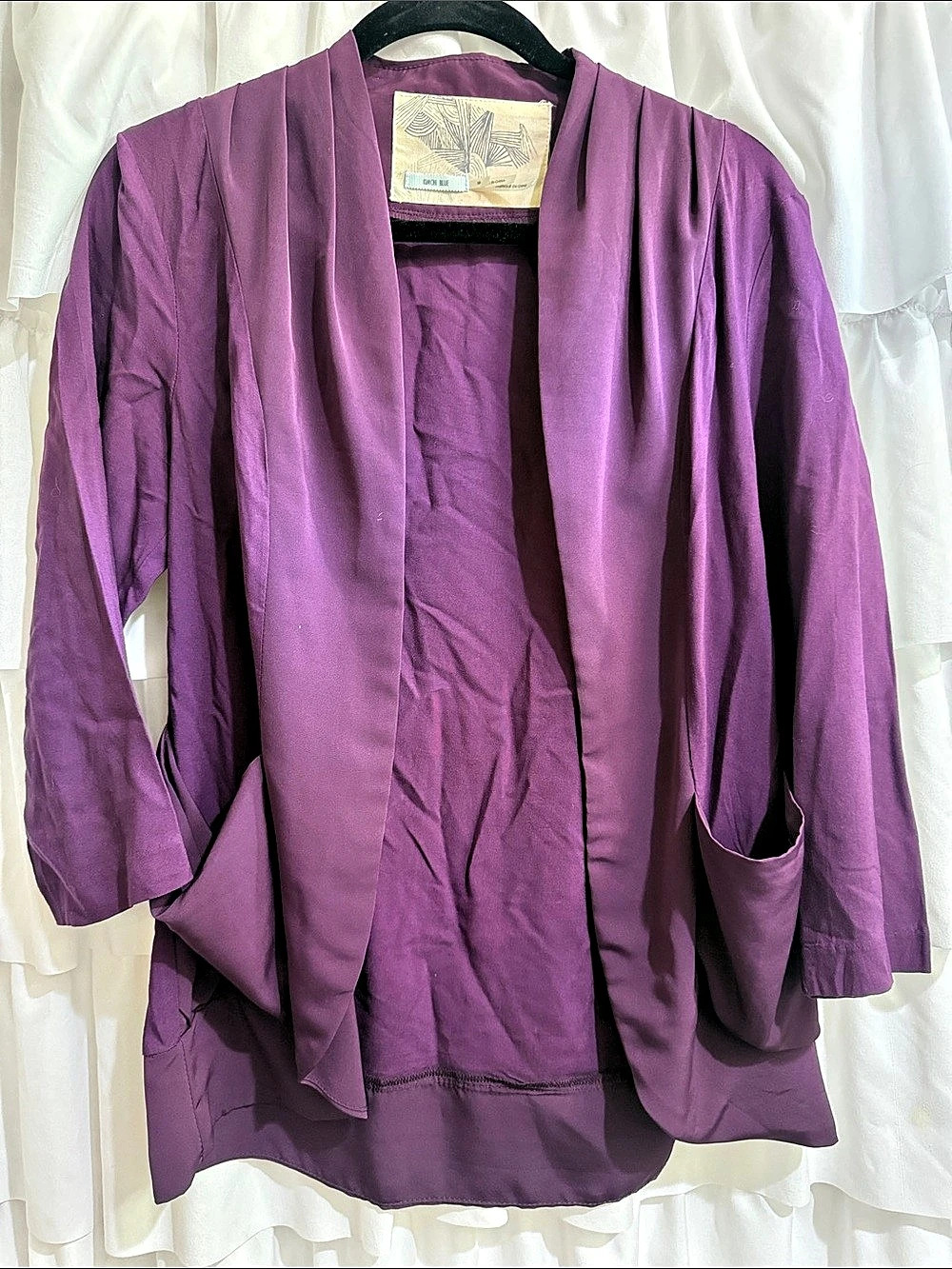 Kimchi Blue- Urban Outfitters- Women's Purple open-front drape blazer
